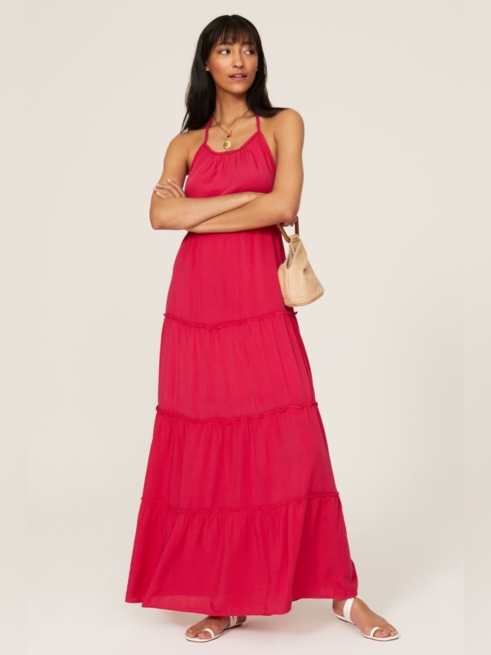 Slate & Willow Size M Braided halter maxi